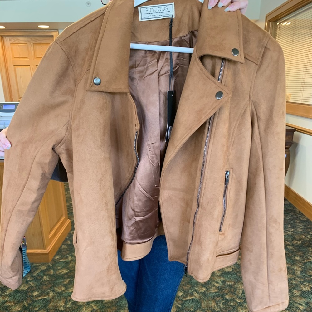 Suede biker jacket